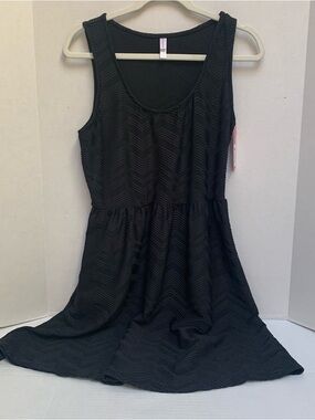 NWT Xhilaration Black Textured Mini Tank Dress Woman Large